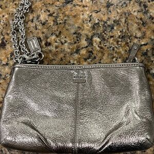 Coach Metallic Gold Shimmery Leather Wristlet Clutch
